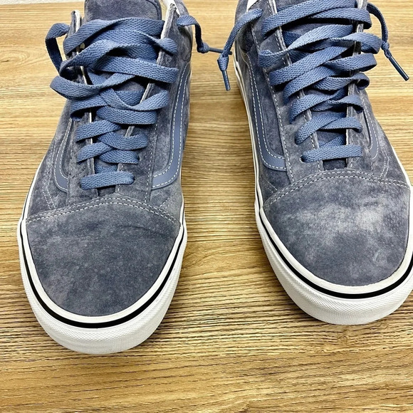 Vans Old Skool Pig Suede Sneaker Tempest Blue True White Size 11.5 Men - Picture 2 of 11